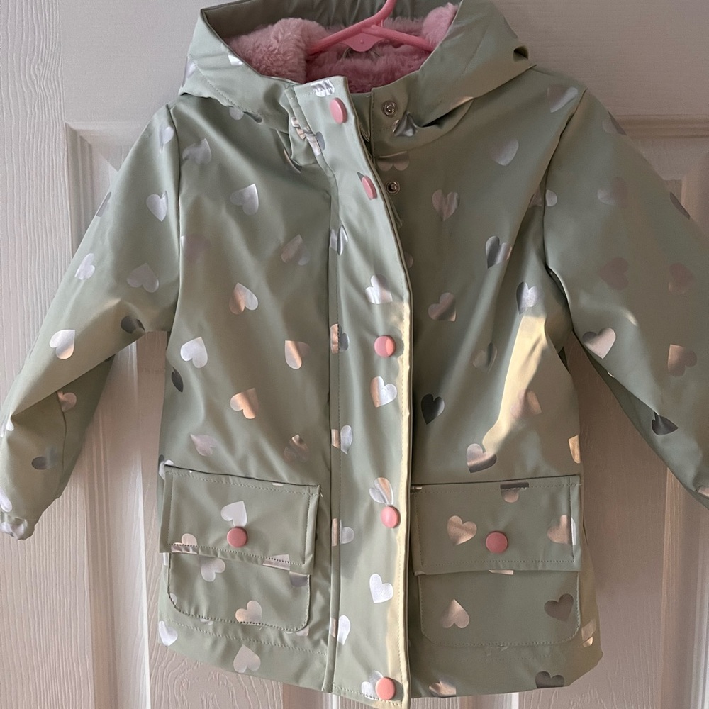 Babygirl Raincoat with fuzzy inside